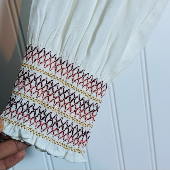 Boden Blouse Embroidered Neck & Cuffs Long Sleeves 20/22 NWT - Picture 6 of 12